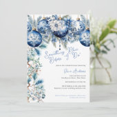 Etwas Blau bevor ich Weihnachts-Brautparty machen Einladung (Stehend Vorderseite)