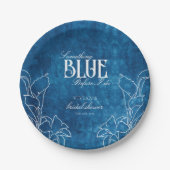 Etwas Blau, bevor ich weiß blumen Pappteller (Vorderseite)