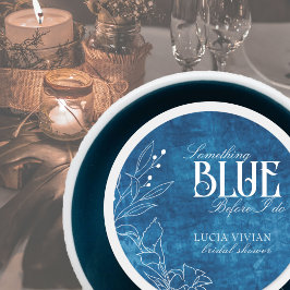 Etwas Blau, bevor ich weiß blumen Runder Aufkleber