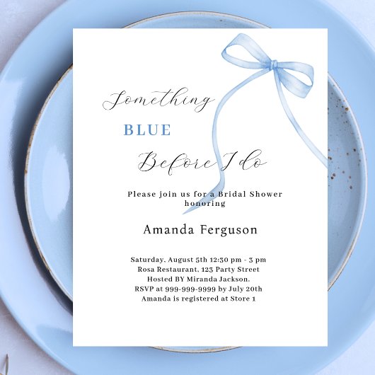 Etwas Blau, bevor ich weißes Brautparty beuge