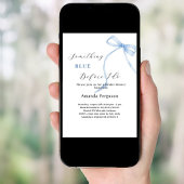 Etwas Blau, bevor ich weißes Brautparty beuge Einladung