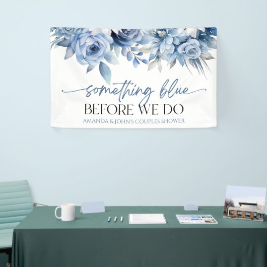 Etwas Blau bevor wir Blumenpaare Dusche machen Banner (Messeveranstaltung)