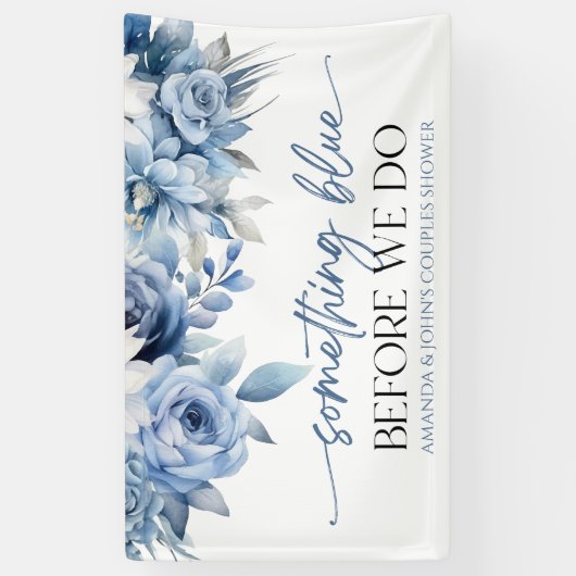 Etwas Blau bevor wir Blumenpaare Dusche machen Banner (Vertikal)