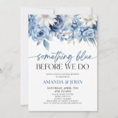 Etwas Blau bevor wir Blumenpaare Dusche machen Einladung (Vorderseite)