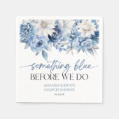 Etwas Blau bevor wir Blumenpaare Dusche machen Serviette (Vorderseite)