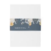 ETWAS BLAU, BLÜTTER BLUME auf blau Einladungsbanderole (Rückseitenbeispiel)