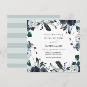 Etwas Blau Boho Botanische Hochzeit Einladung