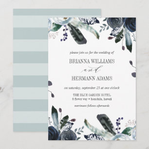 Etwas Blau   Boho Chic Botanische Hochzeit Einladung