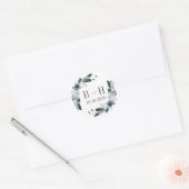Etwas Blau | Boho Chic Monogram Wedding Runder Aufkleber (Umschlag)