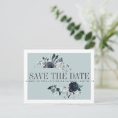 Etwas Blau | Boho WEDD SPEICHERN DAS DATUM Ankündigungspostkarte (Stehend Vorderseite)