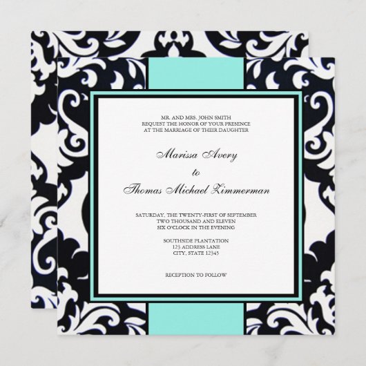 Etwas Blau Einladung (Vorne/Hinten)