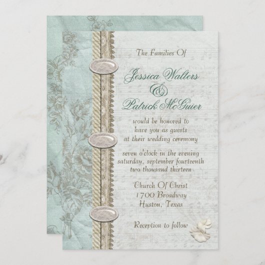 Etwas Blau Einladung (Vorne/Hinten)