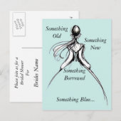 Etwas Blau Einladungspostkarte (Vorne/Hinten)