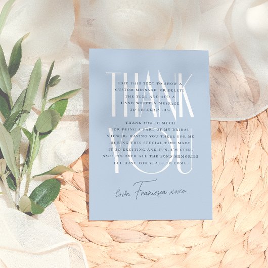 Etwas Blau | Elegantes florales Brautparty Dankeskarte