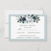 Etwas Blau | Floral Wedding RSVP MEAL Option (Vorderseite)