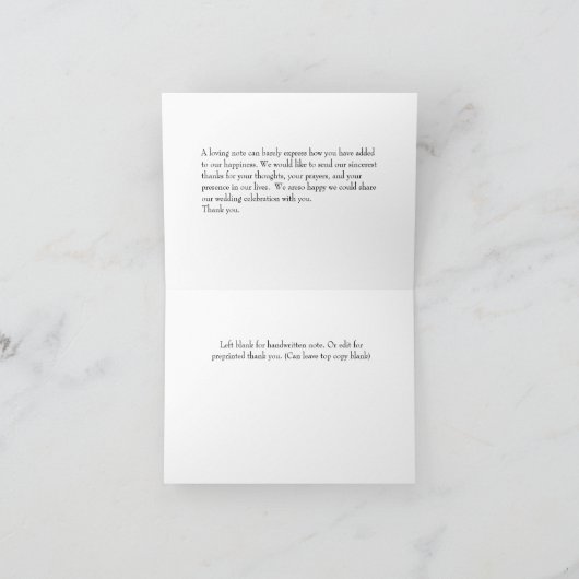 ETWAS BLAU - FLORAL WEDING Script Vielen Dank Dankeskarte (Innenseite)