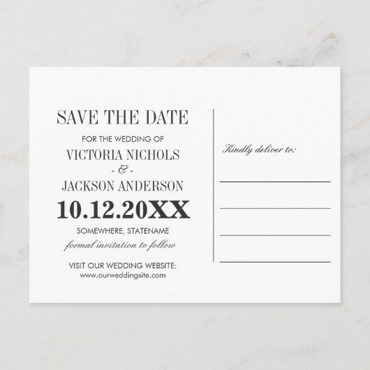 Etwas Blau | FOTO SPEICHERN DAS DATUM Ankündigungspostkarte (Rückseite)