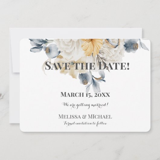 ETWAS BLAU - Horizontales WEDDING Save The Date (Vorderseite)