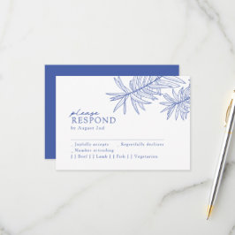 Etwas Blau Minimalistisch botanisch RSVP Karte