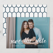 Etwas Blau Save the Date Foto (Vorne/Hinten)