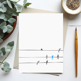 Etwas Blau | Simplistic Bird Sky Painting Postkarte