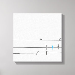 Etwas Blau   Simplistische Vogel Himmel Malerei Leinwanddruck