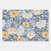 Etwas Blau, stilvolle Blumenmuster Geschenkpapier Set (Vorderseite 2)