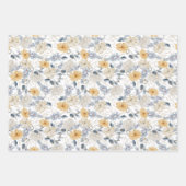 Etwas Blau, stilvolle Blumenmuster Geschenkpapier Set (Vorderseite)