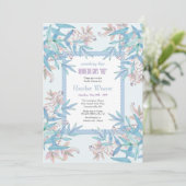 Etwas Blau und Rosa zu Dusche Einladung (Stehend Vorderseite)