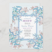 Etwas Blau und Rosa zu Dusche Einladung (Vorne/Hinten)