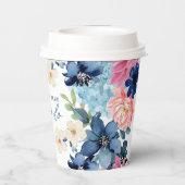 Etwas Blau vor dem blauen Brautparty Pappbecher (Rückseite)