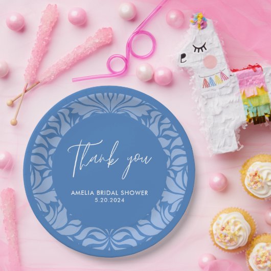 Etwas Blau vor dem blauen Brautparty Pappteller (Party)