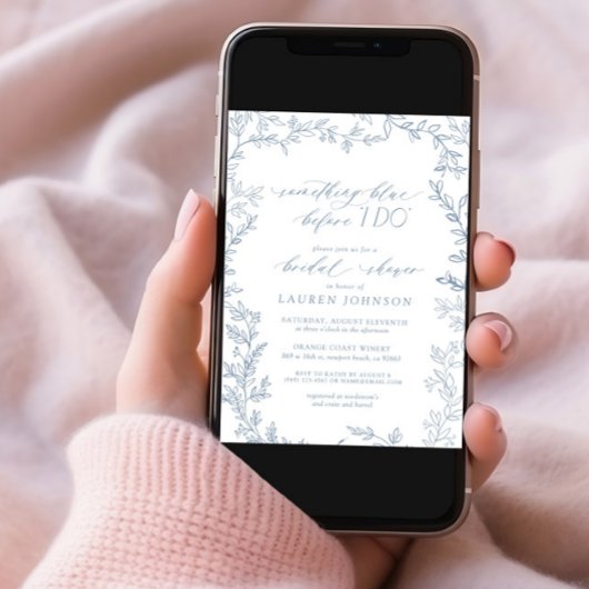 Etwas Blau vor dem botanischen Brautparty Einladung