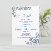 Etwas Blau vor dem Brautparty Einladung (Stehend Vorderseite)