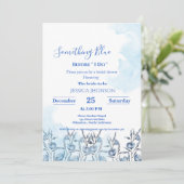 Etwas Blau vor dem Brautparty Einladung (Stehend Vorderseite)