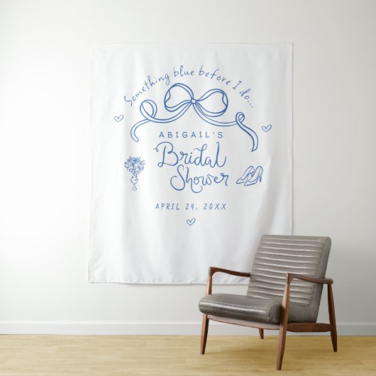 Etwas Blau vor dem Brautparty-Hintergrund Wandteppich (Beispiel)