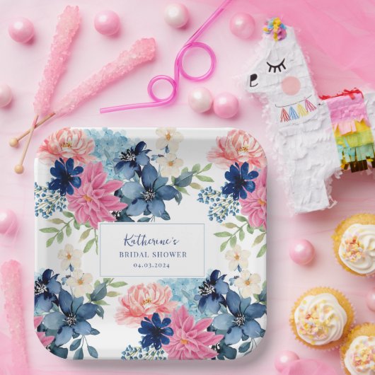 Etwas Blau vor dem Brautparty Pappteller (Party)