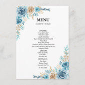 Etwas Blau Vor dem Duschen Brautparty Menükarte (Vorderseite)
