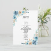 Etwas Blau Vor dem Duschen Brautparty Menükarte (Stehend Vorderseite)