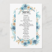 Etwas Blau Vor dem Duschen Brautparty Menükarte (Vorderseite)