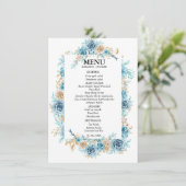 Etwas Blau Vor dem Duschen Brautparty Menükarte (Stehend Vorderseite)