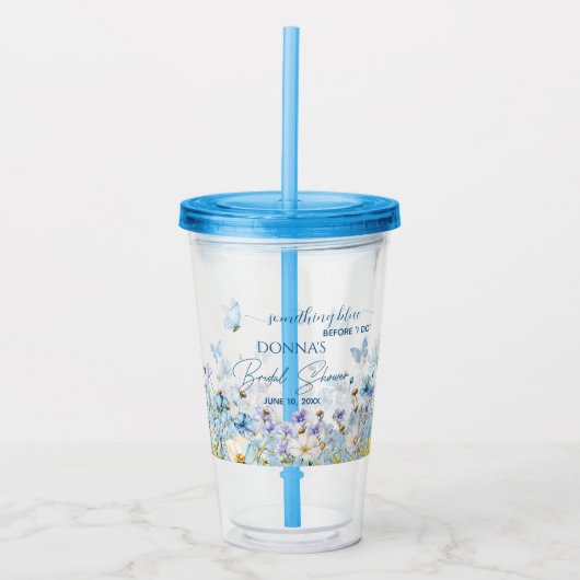 Etwas Blau vor dem "I do" Blumenkohl-Brautparty Acryltrinkbecher (Vorderseite)