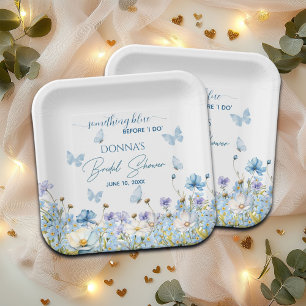 Etwas Blau vor dem "I do" Blumenkohl-Brautparty Pappteller