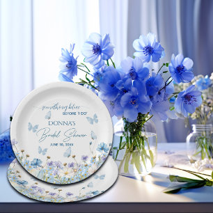 Etwas Blau vor dem "I do" Blumenkohl-Brautparty Pappteller