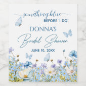 Etwas Blau vor dem "I do" Blumenkohl-Brautparty Weinetikett (Einzelnes Label)