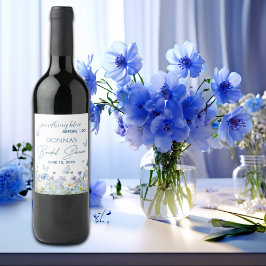 Etwas Blau vor dem "I do" Blumenkohl-Brautparty Weinetikett