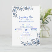 Etwas Blau vor dem staubigen Brautparty Einladung (Stehend Vorderseite)