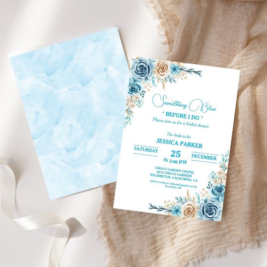 Etwas Blau vor dem staubigen Brautparty Einladung
