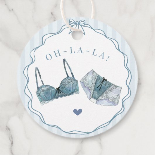 Etwas Blau Wäsche Dusche Junggesellinnenparty Geschenkanhänger (Rückseite)