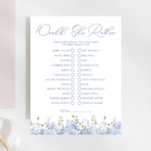 Etwas Blau würde sie eher Brautparty Game